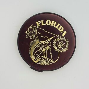 Vintage Florida Compact Mirror – Retro 70s–80s Pocket Mirror with Stand